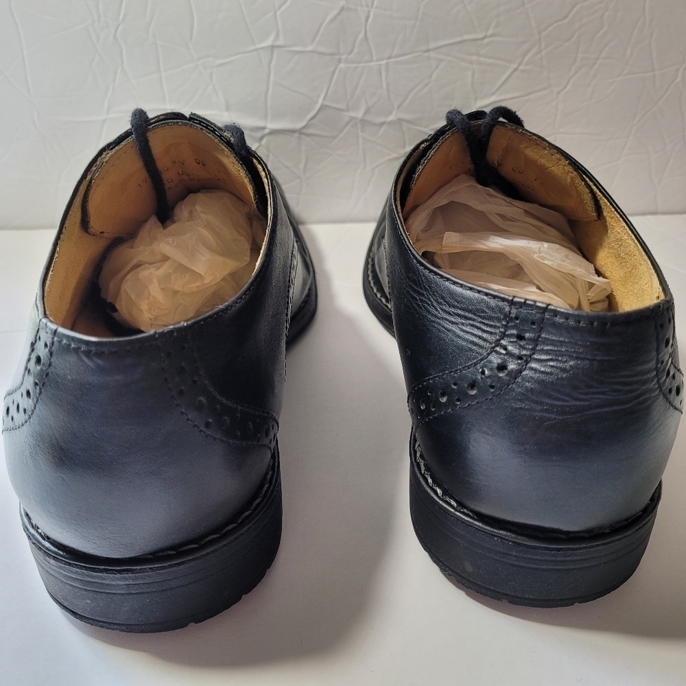 Sandro Moscoloni Men's Black Leather Lace Up Derby Shoes Size 9.5 D View 6